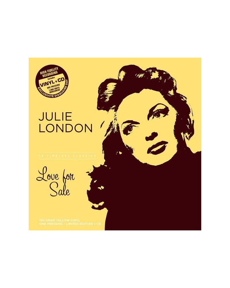 Julie London LP - Love For Sale (Yellow Vinyl + Cd) (Rsd 2023) $14.39 Vinyl