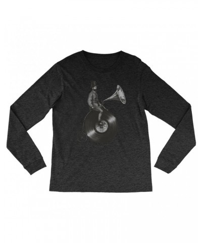 Music Life Heather Long Sleeve Shirt | Riding The Gramophone Shirt $11.87 Shirts