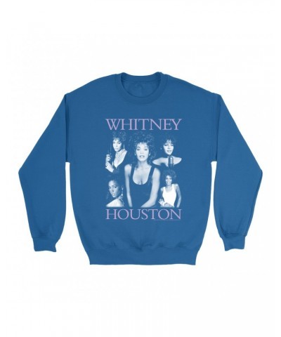 Whitney Houston Sweatshirt | Purple Photo Collage Design Sweatshirt $5.26 Sweatshirts