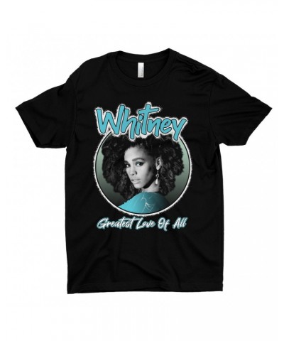 Whitney Houston T-Shirt | Turquoise Greatest Love Of All Album Design Shirt $3.70 Shirts