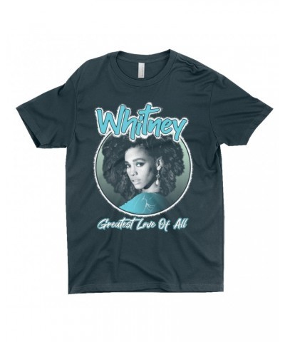 Whitney Houston T-Shirt | Turquoise Greatest Love Of All Album Design Shirt $3.70 Shirts