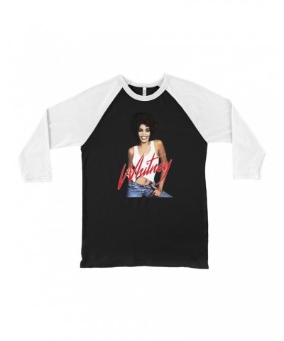 Whitney Houston 3/4 Sleeve Baseball Tee | Just Whitney Shirt $6.23 Shirts