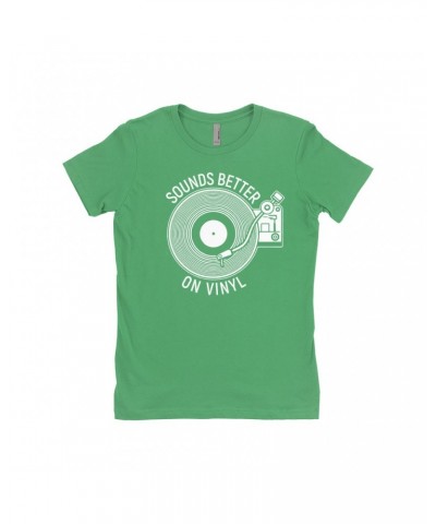 Music Life Ladies' Boyfriend T-Shirt | Vinyl Sounds Better Shirt $5.32 Shirts