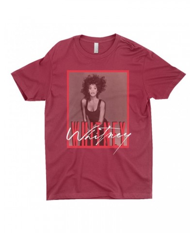 Whitney Houston T-Shirt | Whitney Red Tone Photo Design Shirt $16.42 Shirts