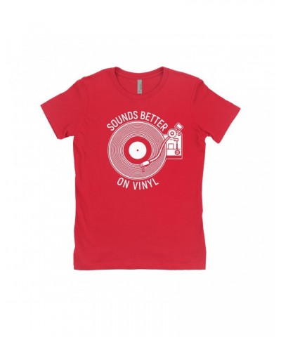 Music Life Ladies' Boyfriend T-Shirt | Vinyl Sounds Better Shirt $5.32 Shirts