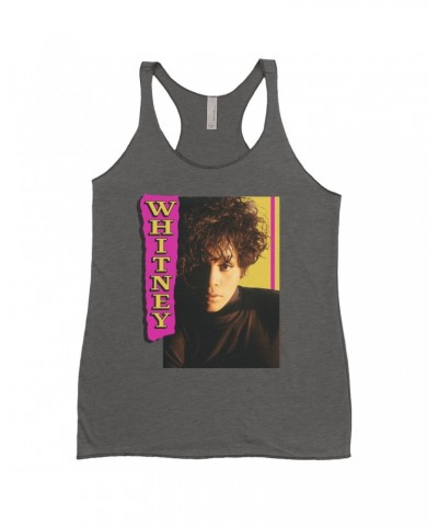 Whitney Houston Ladies' Tank Top | Whitney Pink And Yellow Image Shirt $6.97 Shirts