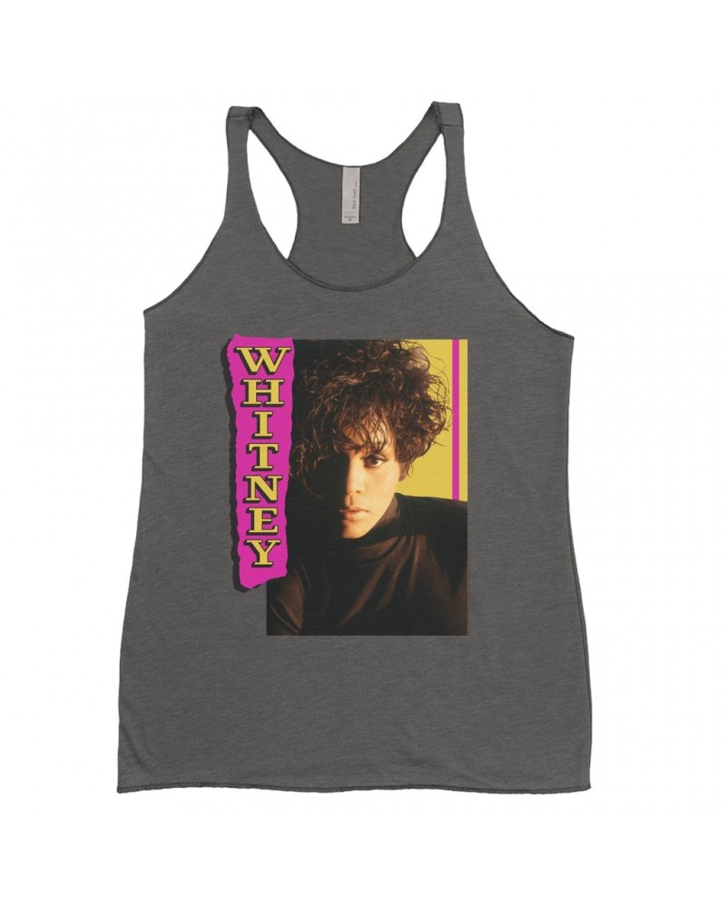 Whitney Houston Ladies' Tank Top | Whitney Pink And Yellow Image Shirt $6.97 Shirts