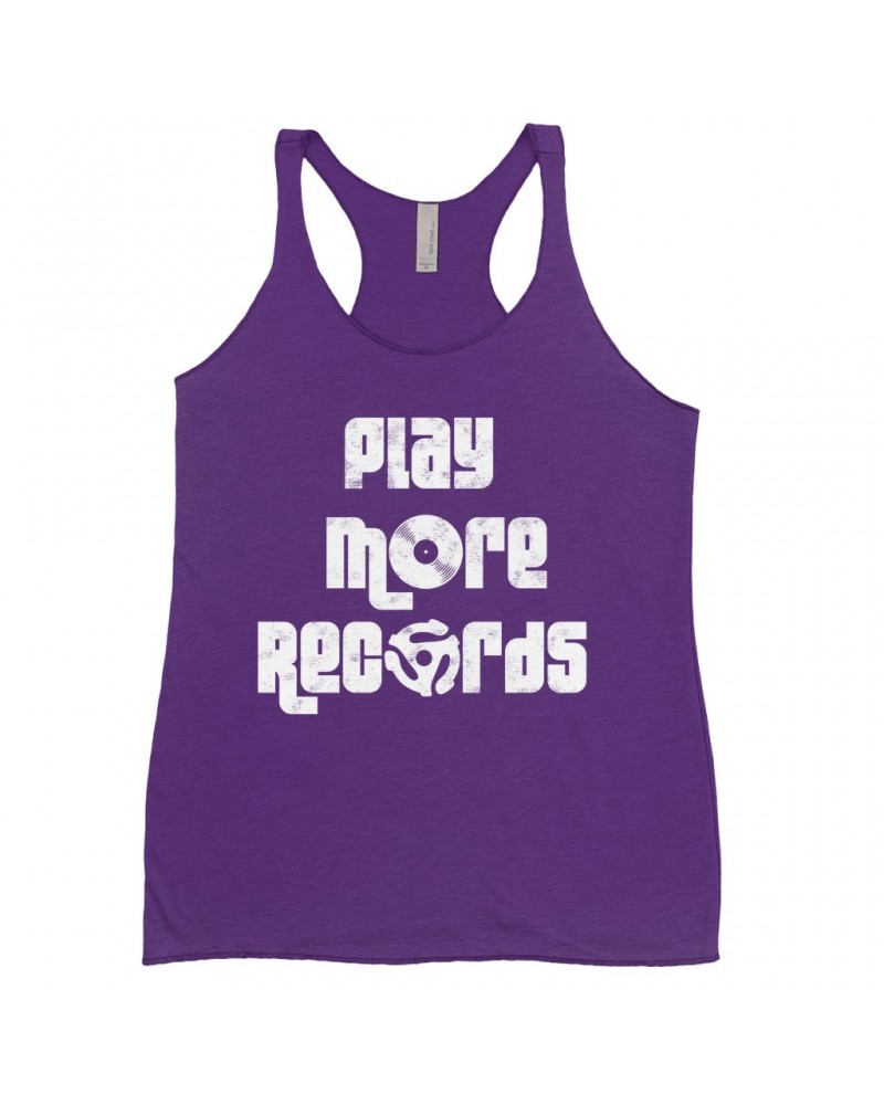 Music Life Ladies' Tank Top | Play More Records Shirt $8.99 Shirts