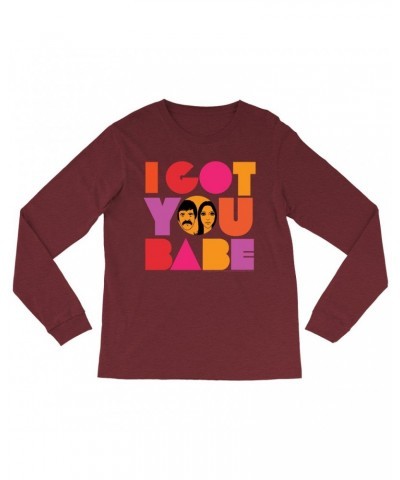 Sonny & Cher Heather Long Sleeve Shirt | I Got You Babe Bright Logo Image Shirt $8.39 Shirts