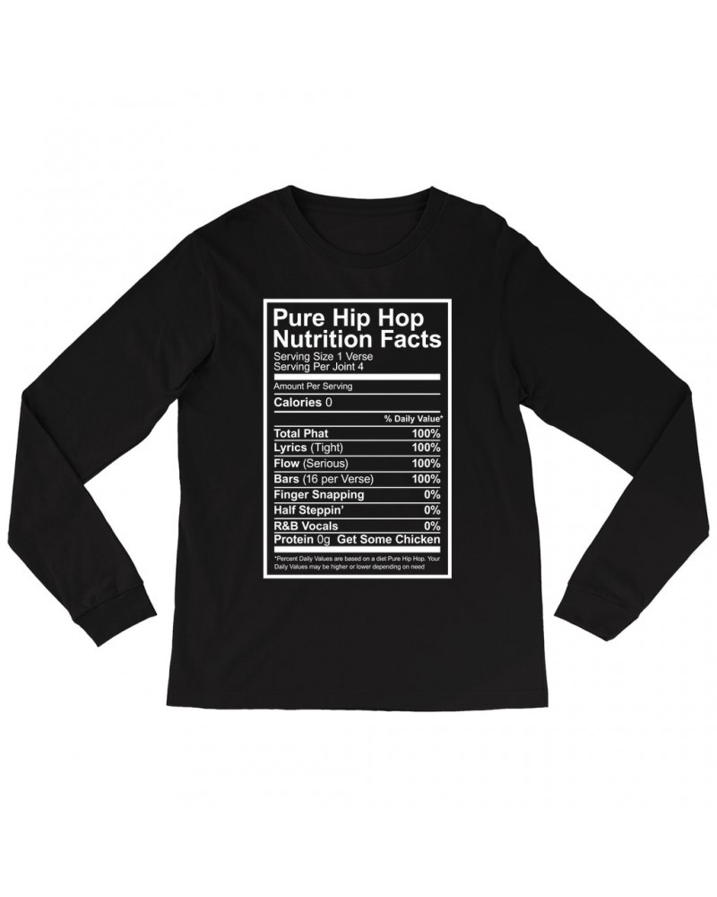 Music Life Long Sleeve Shirt | Hip Hop Nutrition Facts Shirt $5.13 Shirts