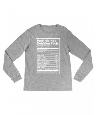 Music Life Long Sleeve Shirt | Hip Hop Nutrition Facts Shirt $5.13 Shirts